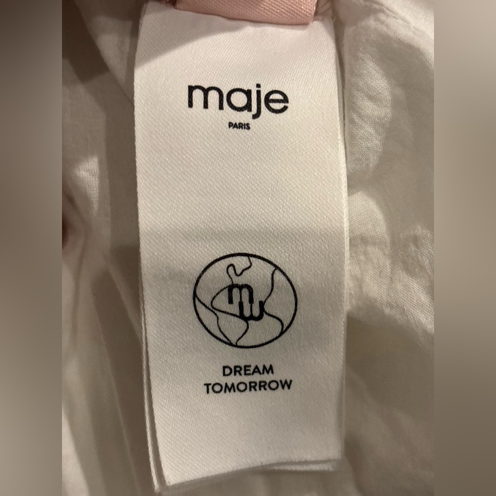 Maje Embroidered Ruffled Maxi Dress with Button-Front EU 38 - Picture 11 of 12